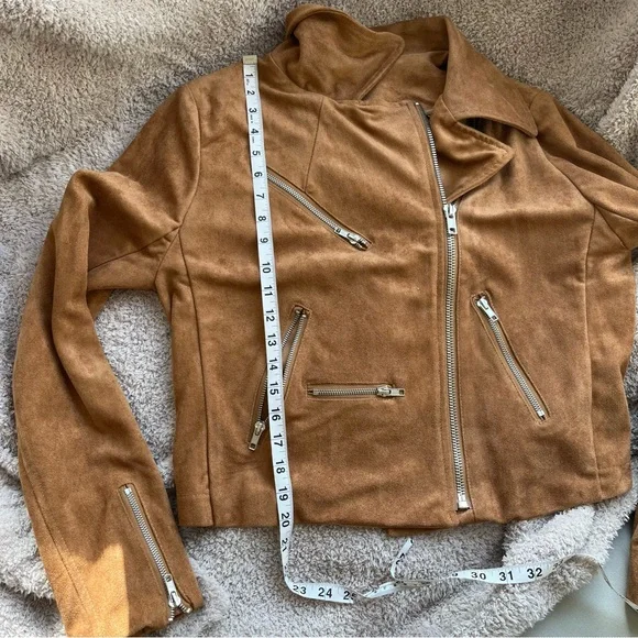 Lulu's Camel Faux Suede 'Suede With Love' Moto Jacket size XL - Picture 12 of 16